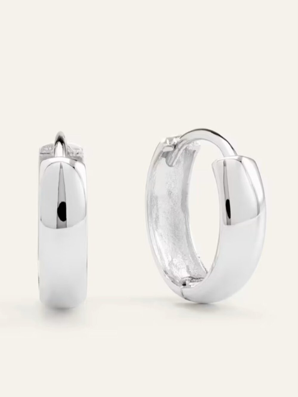 Quince 14K White Gold Bold Huggie Hoop Earrings (12mm)